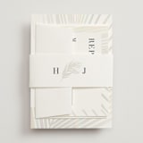 "Pristine" - Gloss-Press® Wedding Invitations in Pearl by Robin Ott - Assembled with Belly Band