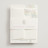 "Sunset by the Sea" - Gloss-Press® Wedding Invitations in Ombre by lulu and isabelle - Assembled with Belly Band