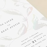 "Halcyon" - Gloss-Press® Wedding Invitations in Snow by Leah Bisch - Close-Up