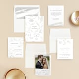 "Halcyon" - Gloss-Press® Wedding Invitations in Snow by Leah Bisch - Invitation Suite