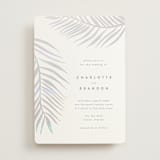 "Palm Vibes" - Gloss-Press® Wedding Invitations in Porcelain by Pixel and Hank - Front