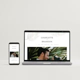 "Palm Vibes" - Gloss-Press® Wedding Invitations in Porcelain by Pixel and Hank - FREE Wedding Website