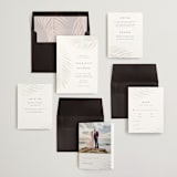 "Palm Vibes" - Gloss-Press® Wedding Invitations in Porcelain by Pixel and Hank - Invitation Suite
