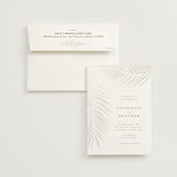 "Palm Vibes" - Gloss-Press® Wedding Invitations in Porcelain by Pixel and Hank - Invitation with Envelope