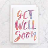 "Get Well Soon" - Single Greeting Cards in Magenta by Hooray Creative - Front
