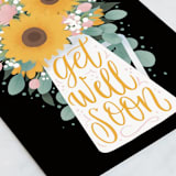 "Sunflower Bouquet" - Single Greeting Cards in Sunshine by Shannon Chen of Four Wet Feet Studio - Close-Up