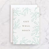 "Get Well Soon Branches" - Single Greeting Cards in Mint by Ilze Lucero - Front
