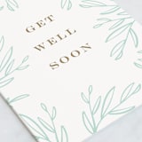 "Get Well Soon Branches" - Single Greeting Cards in Mint by Ilze Lucero - Close-Up