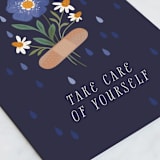 "Love Bandaid" - Single Greeting Cards in Periwinkle by Paper Raven Co. - Close-Up