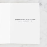 "Peace, Love & Latkes" - Single Greeting Cards in Frost by Laura Bercovich - Interior