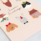 "Inside: Wishing you a Christmas that’s merry, bright and filled with fun." - Single Greeting Cards in Cream by Cindy Chu - Close-Up