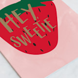 "Sweetie Strawberry" - Single Greeting Cards in Strawberry by Erika Firm - Close-Up