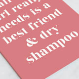 "Dry Shampoo" - Single Greeting Cards in Poppy by Kacey Kendrick Wagner - Close-Up