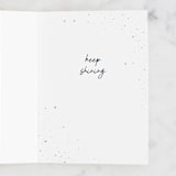 "Keep Shining" - Single Greeting Cards in Midnight by Pixel and Hank - Interior