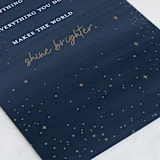 "Keep Shining" - Single Greeting Cards in Midnight by Pixel and Hank - Close-Up