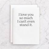 "can't stand it" - Single Greeting Cards in Graphite by JoAnn Jinks - Front