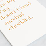 "Desert Island " - Single Greeting Cards in Sunflower by Alexandra Cohn - Close-Up