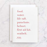 "Lifesaver" - Single Greeting Cards in Tomato by Alexandra Cohn - Front