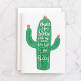 "Stuck Together" - Single Greeting Cards in Cactus by Urban Daisies - Front
