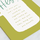 "Missing You" - Single Greeting Cards in Highlighter by Alethea and Ruth - Close-Up