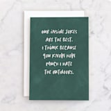 "Inside jokes" - Single Greeting Cards in Evergreen by Lea Delaveris - Front