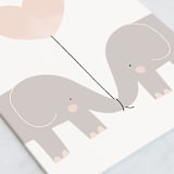 "Elephants" - Single Greeting Cards in Cotton by Lori Wemple - Close-Up