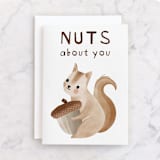 "Nuts" - Single Greeting Cards in Chestnut by Vivian Yiwing - Front