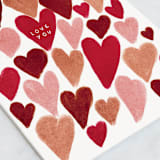 "Hearts" - Single Greeting Cards in Cherry by Vivian Yiwing - Close-Up