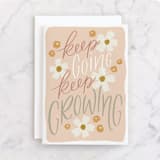 "Keep Going, Keep Growing" - Single Greeting Cards in Blush by Erin German - Front