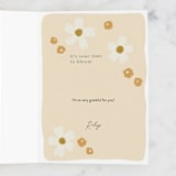 "Keep Going, Keep Growing" - Single Greeting Cards in Blush by Erin German - Customizable Interior Example