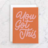 "You Got This" - Single Greeting Cards in Tangerine by Beth Vassalo - Front