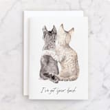 "Kitten Best Friends" - Single Greeting Cards in Powder by Lauren Rogoff - Front