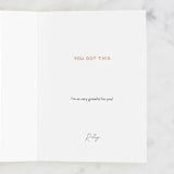 "Go Get 'Em, Tiger" - Single Greeting Cards in Maize by Sarah Cohn - Customizable Interior Example