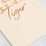 "Go Get 'Em, Tiger" - Single Greeting Cards in Maize by Sarah Cohn - Close-Up