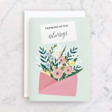 "Thinking of You Always" - Single Greeting Cards in Mint by Oma N. Ramkhelawan - Front