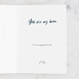 "You Are Home" - Single Greeting Cards in Cloud by Alicia Schultz - Customizable Interior Example