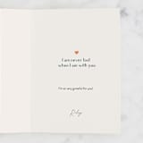 "Heart Map" - Single Greeting Cards in Blush by Heather Francisco - Customizable Interior Example