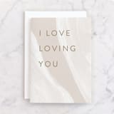 "Loving You" - Single Greeting Cards in Beige by Pixel and Hank - Front