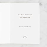 "Loving You" - Single Greeting Cards in Beige by Pixel and Hank - Customizable Interior Example