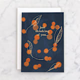 "Orange pattern" - Single Greeting Cards in Navy by Lucrecia Caporale - Front