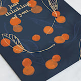 "Orange pattern" - Single Greeting Cards in Navy by Lucrecia Caporale - Close-Up
