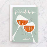 "Fine Wine" - Single Greeting Cards in Mint by Gwen Bedat - Front