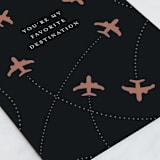 "Flight Path" - Single Greeting Cards in Midnight by Katharine Watson - Close-Up