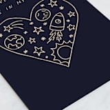 "Space in my Heart" - Single Greeting Cards in Navy by Nicole Walsh - Close-Up
