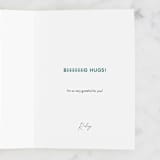 "Hugs" - Single Greeting Cards in Teal by FRANI - Customizable Interior Example
