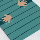 "Hugs" - Single Greeting Cards in Teal by FRANI - Close-Up