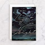 "Keep Shining Bright" - Single Greeting Cards in Midnight by Jess Franks - Front