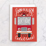 "Sound the Alarm Firetruck" - Single Greeting Cards in Fire by Alethea and Ruth - Front