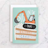 "Digger Cake" - Single Greeting Cards in Mint by Alethea and Ruth - Front