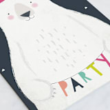 "party bear" - Single Greeting Cards in Navy by Karidy Walker - Close-Up